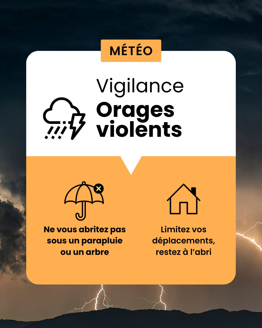 L&rsquo;Hérault placé en Vigilance orange ORAGE dès 17h
